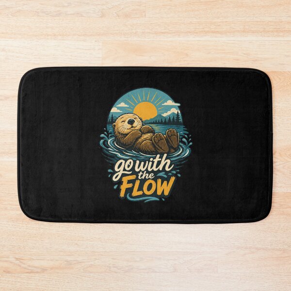 Item preview, Go With The Flow Otter | Cute Floating Sea Otter Outdoor Humor designed and sold by Cree8if.