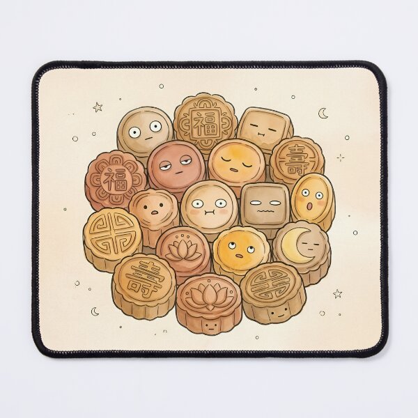 Item preview, Cute Mooncakes Kawaii Mid Autumn Festival Illustration designed and sold by DuckOddity.