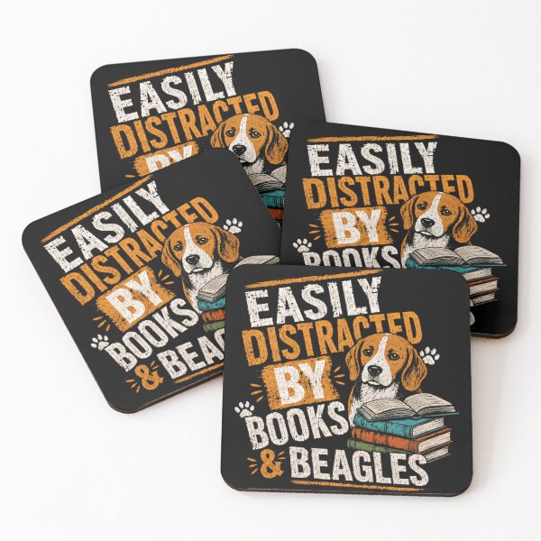 Item preview, Easily Distracted By Books & Beagles Dog Owner Reader designed and sold by SkeletonsDanger.