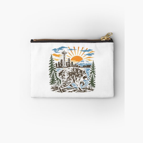 Item preview, Vintage Seattle Raccoon Retro Skyline Mount Rainier Art | ⭐⭐⭐⭐⭐ designed and sold by kkkofficial.