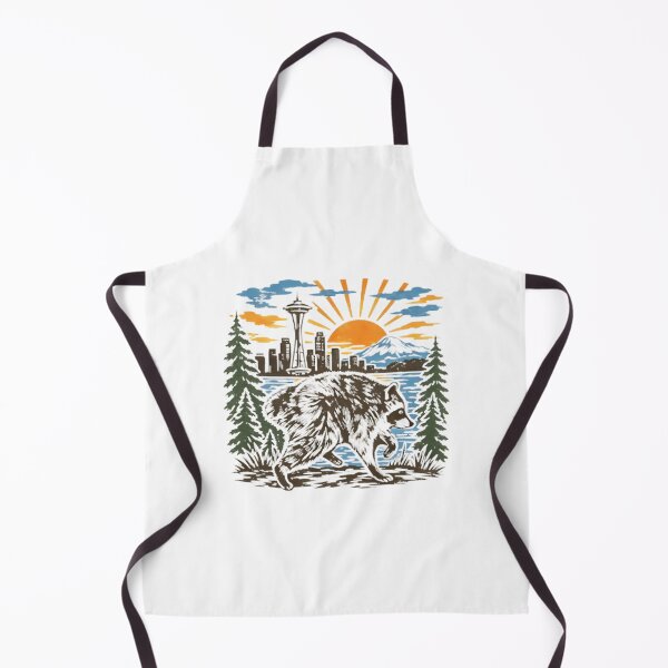 Item preview, Vintage Seattle Raccoon Retro Skyline Mount Rainier Art | ⭐⭐⭐⭐⭐ designed and sold by kkkofficial.