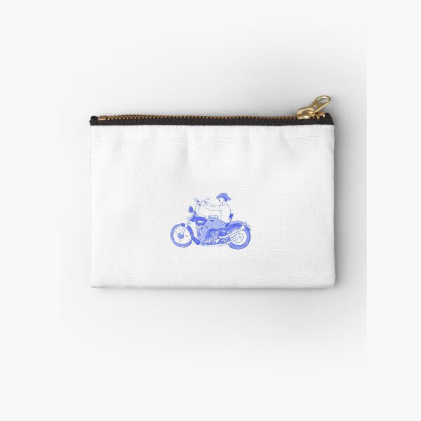 Item preview, Retro Cowboy Biker on Motorcycle - Blue Line Art Illustration designed and sold by rizdrawings.