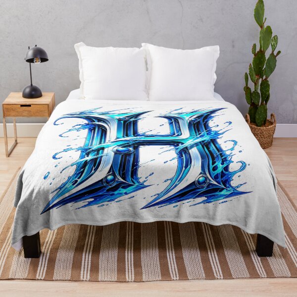 Item preview, AquaFlare MangaForge Letter H designed and sold by BlissBlvdShop.