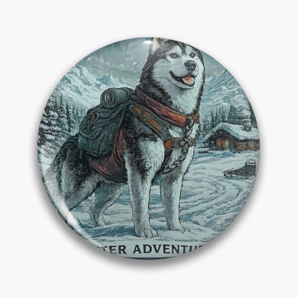 Item preview, Vintage Alaska Travel Poster | Siberian Husky Winter Adventure | Retro Dog Lover Gift designed and sold by TeeVibeHaus.
