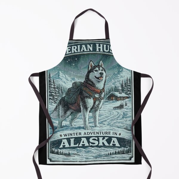 Item preview, Vintage Alaska Travel Poster | Siberian Husky Winter Adventure | Retro Dog Lover Gift designed and sold by TeeVibeHaus.
