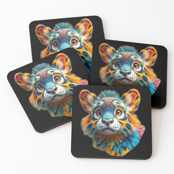 Item preview, Colorful Neon Tiger Cute Fantasy Cub designed and sold by Funnygiftsstudio .