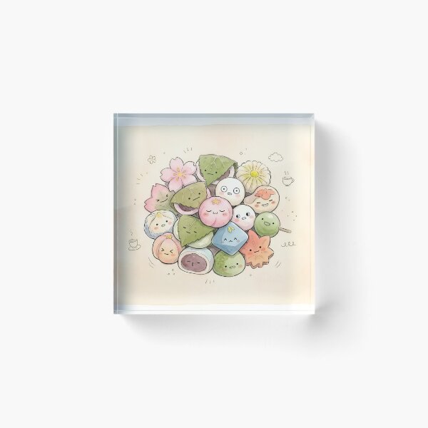 Item preview, Cute Japanese Wagashi Sweets Kawaii Food Illustration designed and sold by DuckOddity.