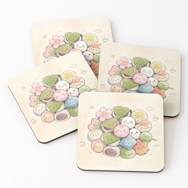 Item preview, Cute Japanese Wagashi Sweets Kawaii Food Illustration designed and sold by DuckOddity.