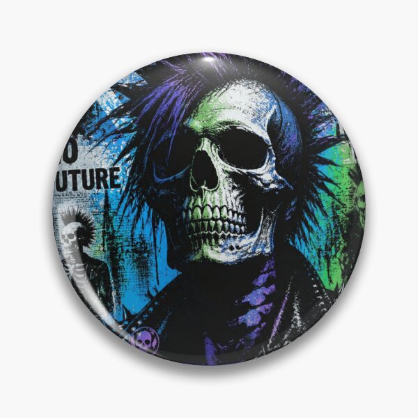 Item preview, Punk Rock Skull Mohawk No Future Gothic Streetwear Art designed and sold by ERODED SELF.