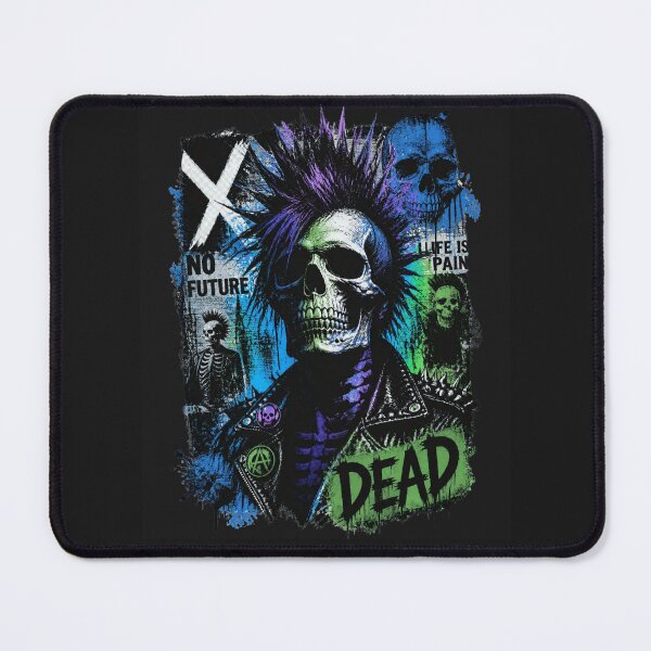 Item preview, Punk Rock Skull Mohawk No Future Gothic Streetwear Art designed and sold by ERODED SELF.