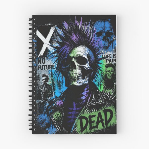 Item preview, Punk Rock Skull Mohawk No Future Gothic Streetwear Art designed and sold by ERODED SELF.