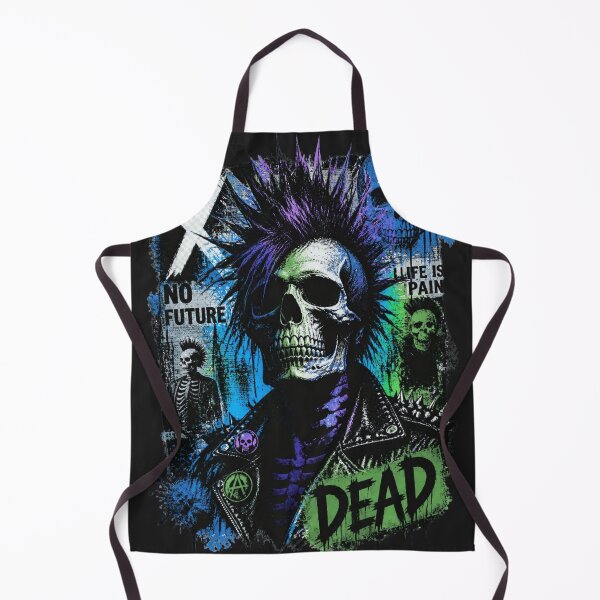Item preview, Punk Rock Skull Mohawk No Future Gothic Streetwear Art designed and sold by ERODED SELF.