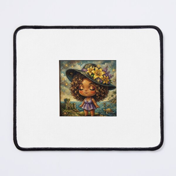 Item preview, Whimsical Witch Painting with Castle and Sea Dragon Art designed and sold by TheModernMuslimahchibi&more .