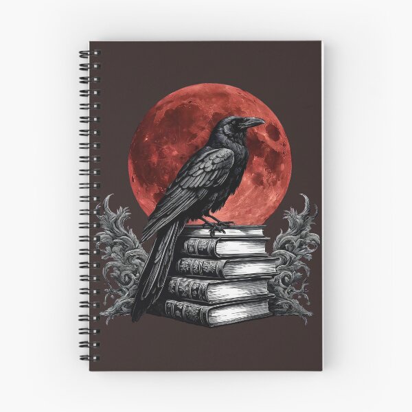 Item preview, Gothic Raven Blood Moon - Dark Academia Library Art designed and sold by Raven Rune Atelier.