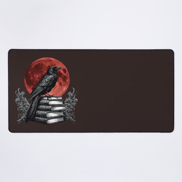 Item preview, Gothic Raven Blood Moon - Dark Academia Library Art designed and sold by Raven Rune Atelier.