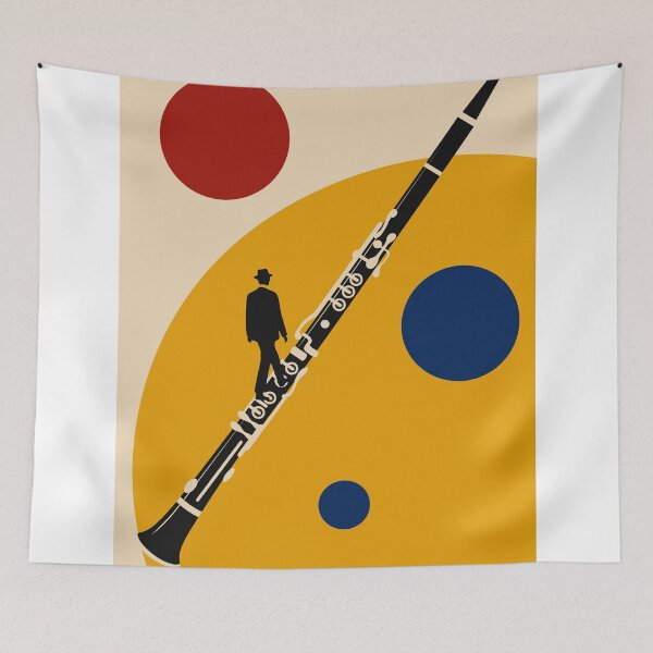 Item preview, Walking the Clarinet | Surreal Clarinet Art Print | Bauhaus Music Print | Modern Woodwind Art designed and sold by Studio pod Burom.