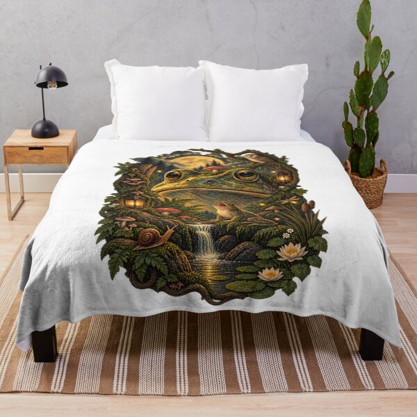 Item preview, Howling Frog At The Moon - Goblincore Full Moon Forest | Cottagecore Frog Serenade designed and sold by Neurospicy Trolls.