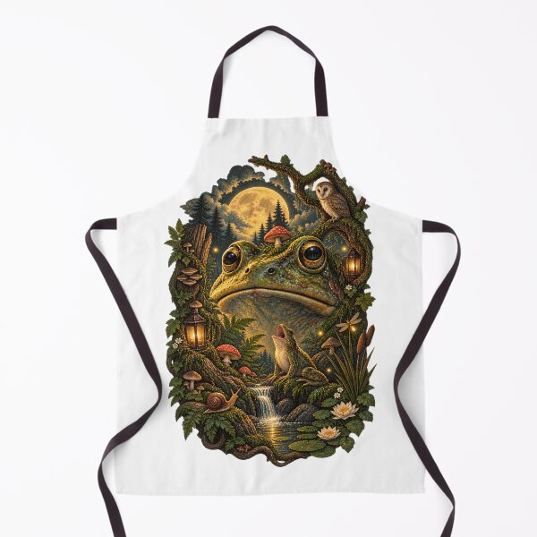 Item preview, Howling Frog At The Moon - Goblincore Full Moon Forest | Cottagecore Frog Serenade designed and sold by Neurospicy Trolls.