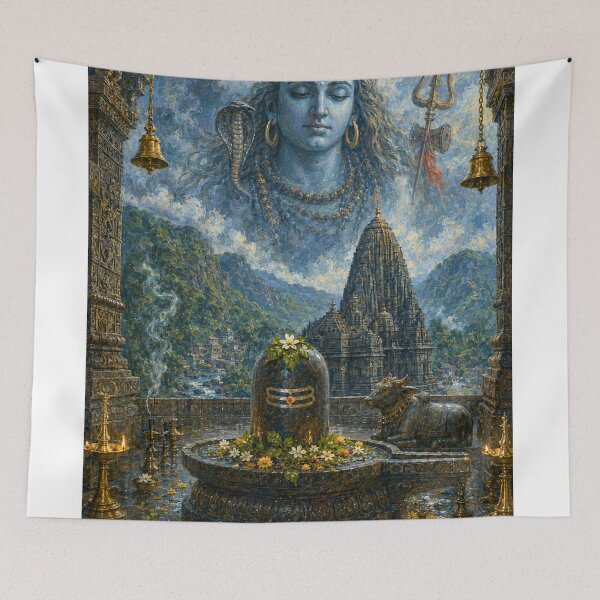 Item preview, 12-Jyotirlinga Series Trayambakeshwara Jyotirlinga with Mahadeva – Trimbakeshwar Devotional Art  designed and sold by Homyar.