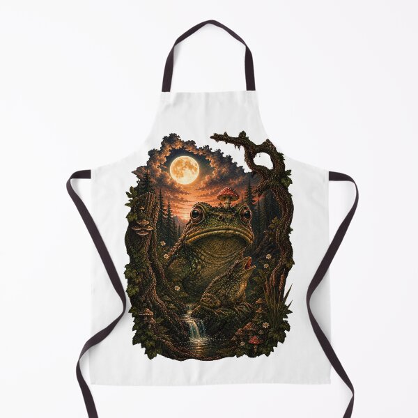 Item preview, Howling Frog At The Full Moon - Giant Forest Spirit Frog | Dark Goblincore designed and sold by Neurospicy Trolls.