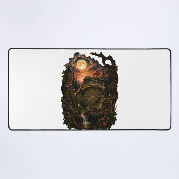 Item preview, Howling Frog At The Full Moon - Giant Forest Spirit Frog | Dark Goblincore designed and sold by Neurospicy Trolls.