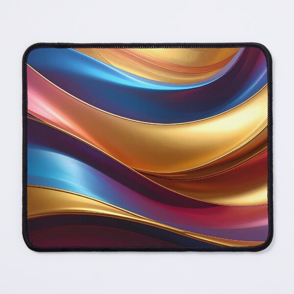 Item preview, Abstract Flowing Gold Red Blue Wave Artwork designed and sold by BetweenForms.