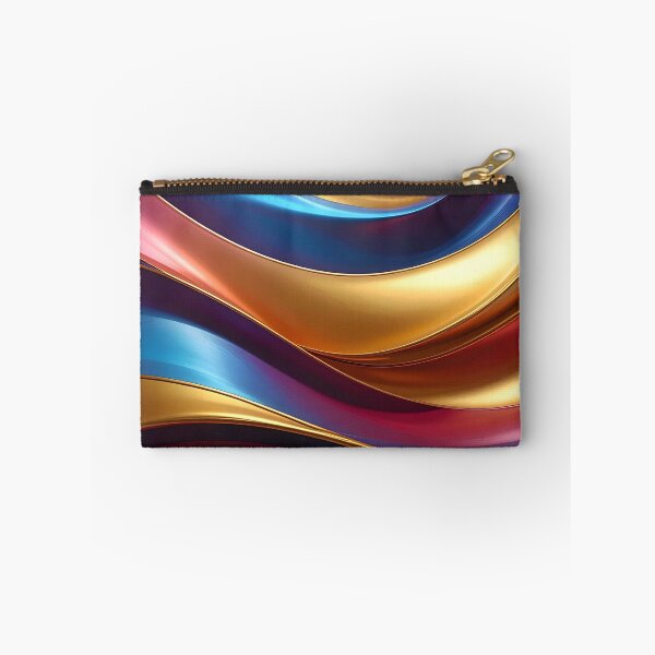 Item preview, Abstract Flowing Gold Red Blue Wave Artwork designed and sold by BetweenForms.