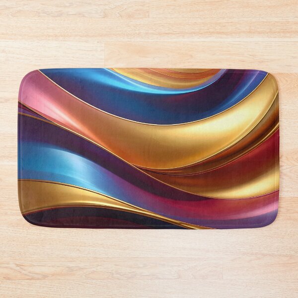 Item preview, Abstract Flowing Gold Red Blue Wave Artwork designed and sold by BetweenForms.