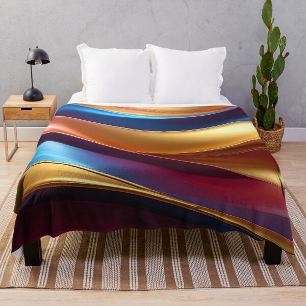 Item preview, Abstract Flowing Gold Red Blue Wave Artwork designed and sold by BetweenForms.