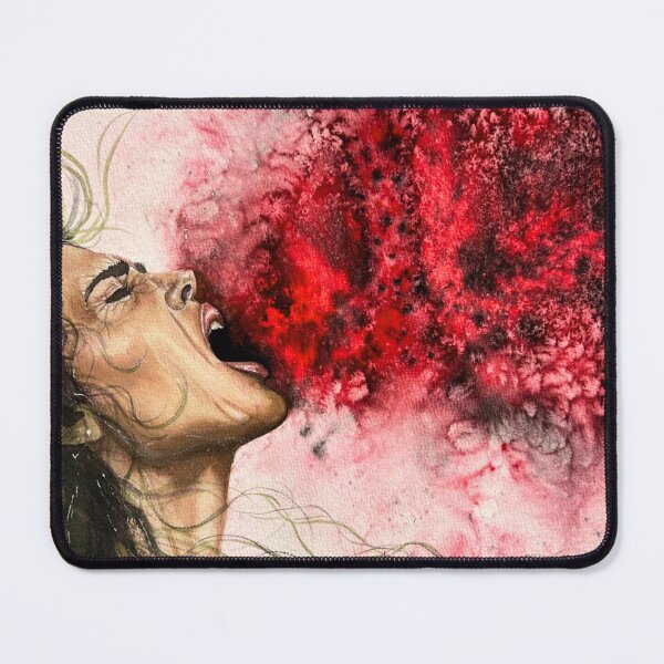 Item preview, Uncontained | Expressive Woman Portrait in Red and Black designed and sold by ArithraStudio.