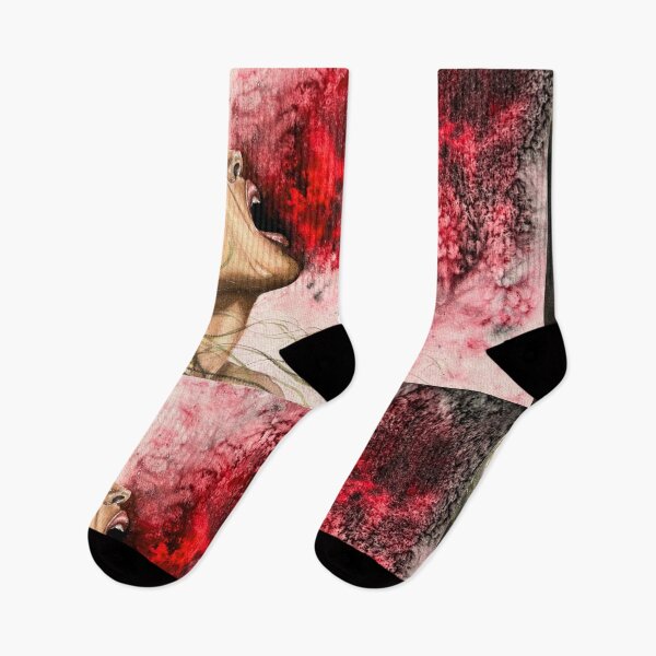 Item preview, Uncontained | Expressive Woman Portrait in Red and Black designed and sold by ArithraStudio.