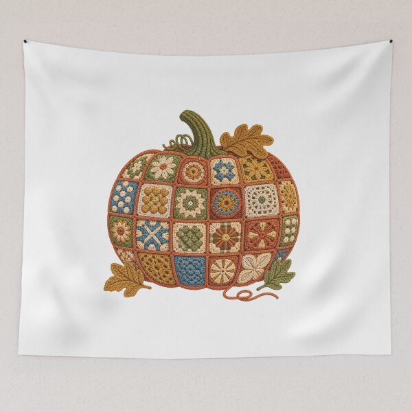 Item preview, Crochet Pumpkin Autumn Yarn Craft Botanical Art designed and sold by AMICO77.