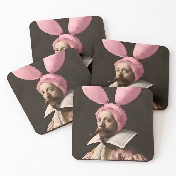 Item preview, Renaissance Rabbit Gentleman Surrealist Portrait Fine Art designed and sold by iconiicc.