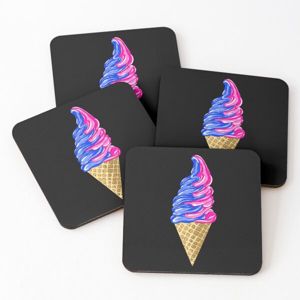 Item preview, Blue And Pink Ice Cream Swirl With Black Background  designed and sold by missmann.