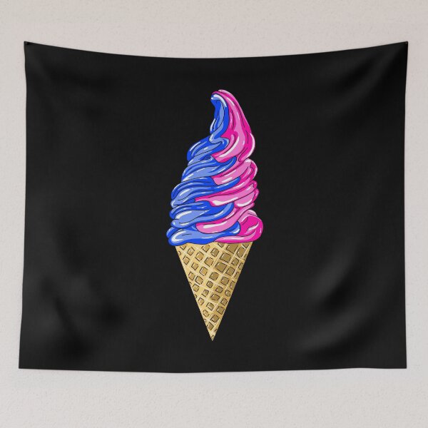 Item preview, Blue And Pink Ice Cream Swirl With Black Background  designed and sold by missmann.