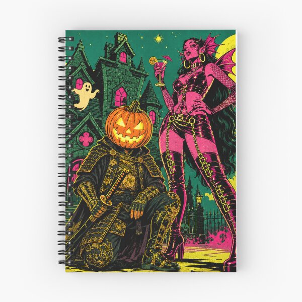 Item preview, Headless Horseman Samurai & Club Queen - Vintage Fantasy Halloween Art designed and sold by TheHorsemanRidesAgain.