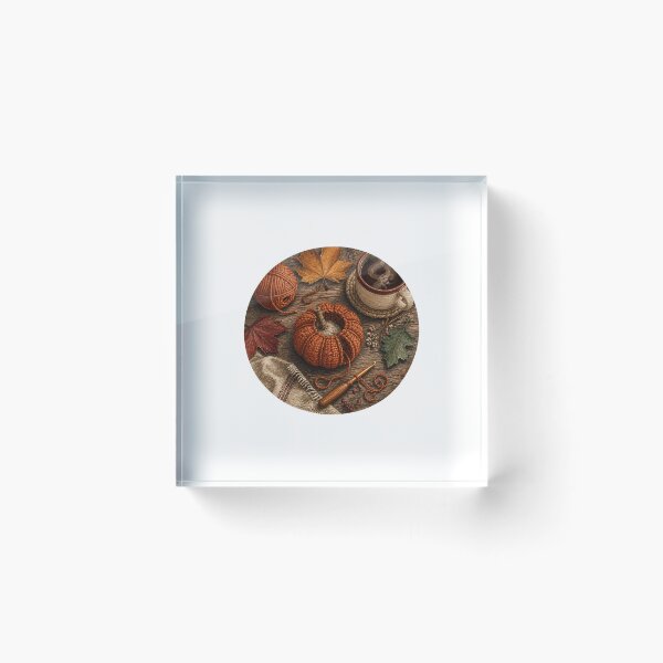 Item preview, Crochet Pumpkin Autumn Yarn Craft Botanical Art designed and sold by AMICO77.
