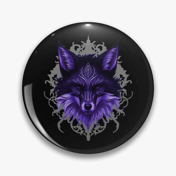 Item preview, goth, purple fox head portrait, mandala  designed and sold by Kirei-Lily.