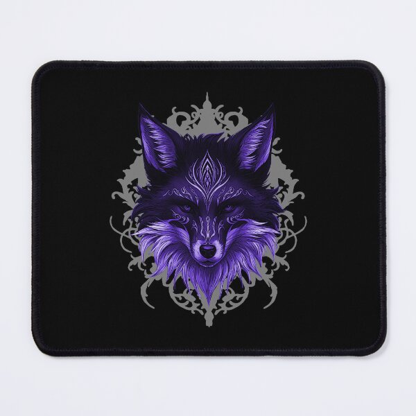 Item preview, goth, purple fox head portrait, mandala  designed and sold by Kirei-Lily.