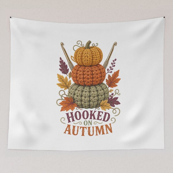 Item preview, Crochet Pumpkin Autumn Yarn Craft Botanical Art designed and sold by AMICO77.