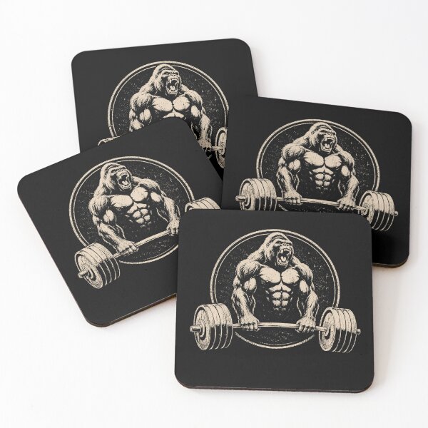 Item preview, Retro Gorilla Powerlifting Barbell Vintage Gym designed and sold by Moizento.