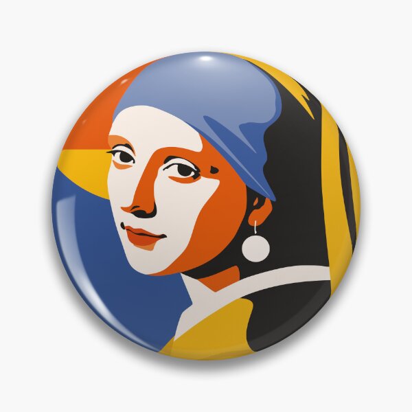 Item preview, Girl with a Pearl Earring | Modern Geometric Art | Vermeer Inspired Portrait | Bauhaus Art Print designed and sold by Studio pod Burom.