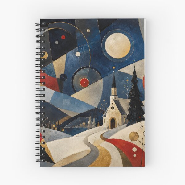 Item preview, Geometric Winter Village Wall Art – Abstract Christmas Church Landscape designed and sold by GutyzDesignsES.