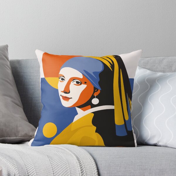 Item preview, Girl with a Pearl Earring | Modern Geometric Art | Vermeer Inspired Portrait | Bauhaus Art Print designed and sold by Studio pod Burom.