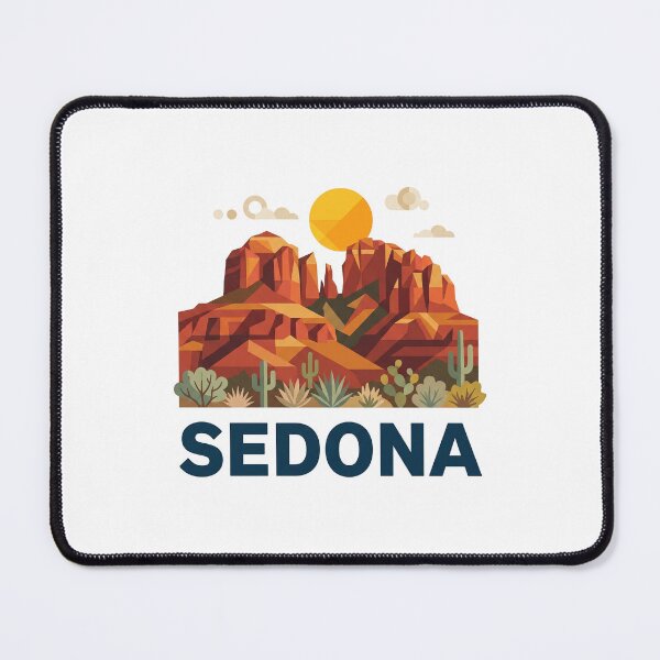Item preview, Sedona Arizona Red Rocks Geometric Vector Art designed and sold by OzzFrequency.