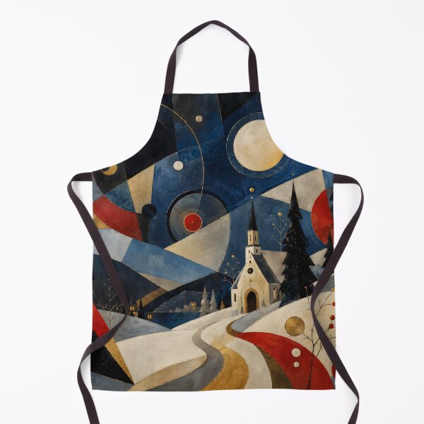 Item preview, Geometric Winter Village Wall Art – Abstract Christmas Church Landscape designed and sold by GutyzDesignsES.
