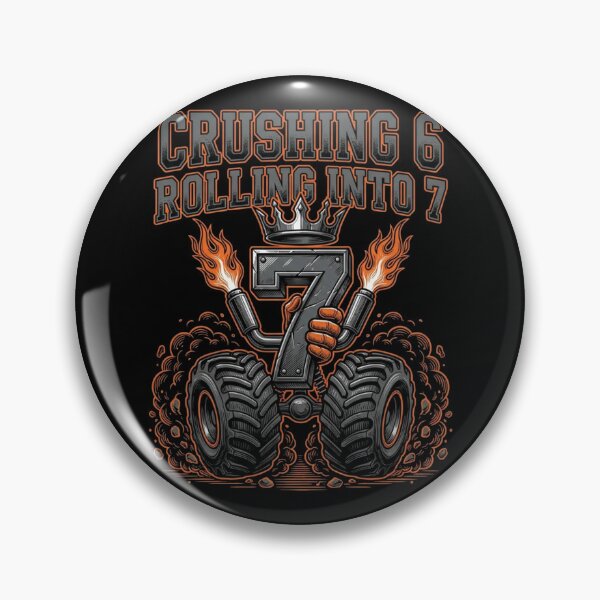 Item preview, Crushing 6 Rolling Into 7 Monster Truck 7th Birthday Boy designed and sold by TeNovaStudio ⭐⭐⭐⭐⭐.