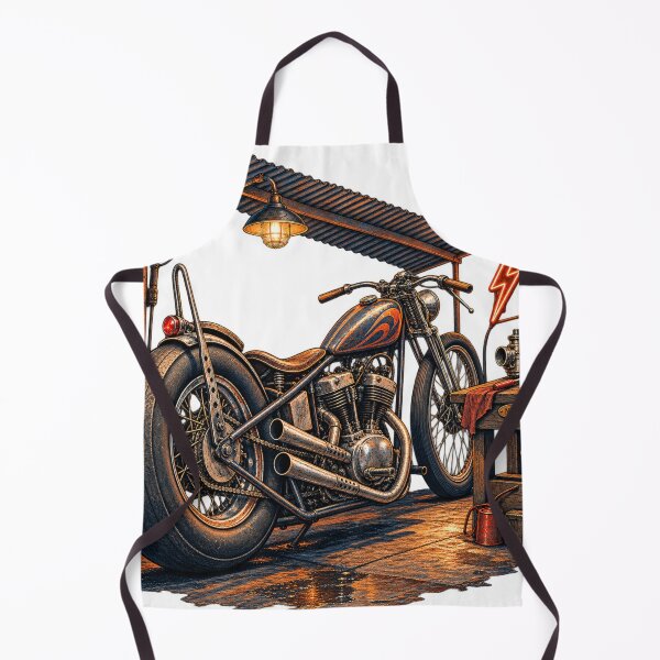 Item preview, Vintage Bobber Motorcycle Garage designed and sold by Normandy Road Heritage™ - Vintage Garage Art.