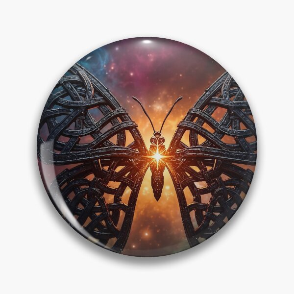 Item preview, Celtic Knotwork Butterfly Wall Art | Cosmic Nebula Poster | Metallic Wing Design designed and sold by EWPrints.