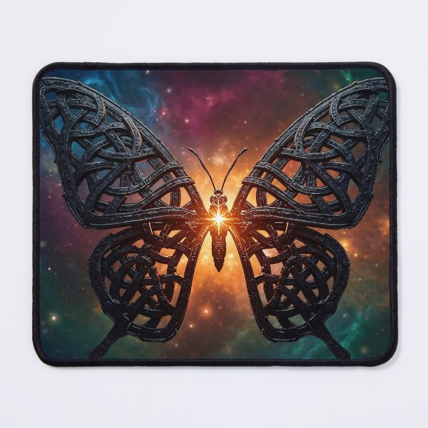 Item preview, Celtic Knotwork Butterfly Wall Art | Cosmic Nebula Poster | Metallic Wing Design designed and sold by EWPrints.